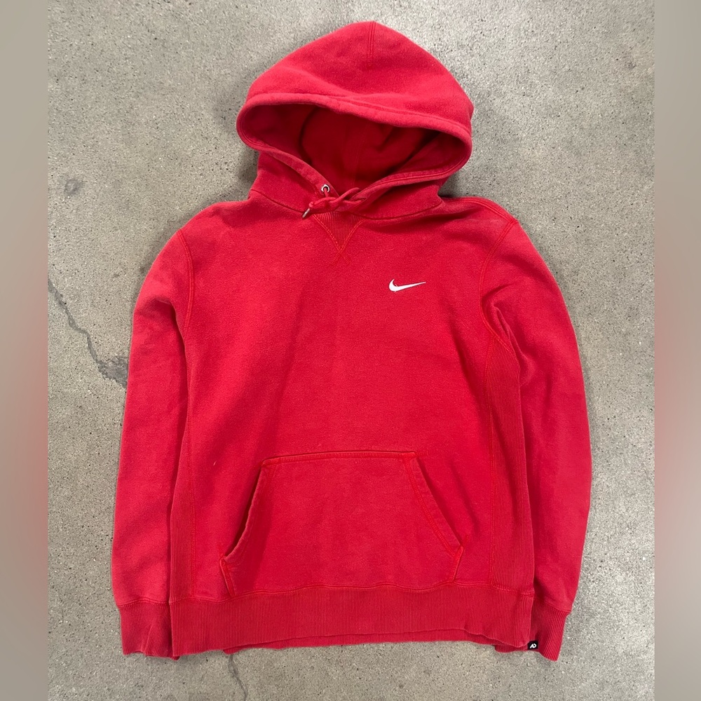 Nike Red Pullover Hoodie with White Swoosh